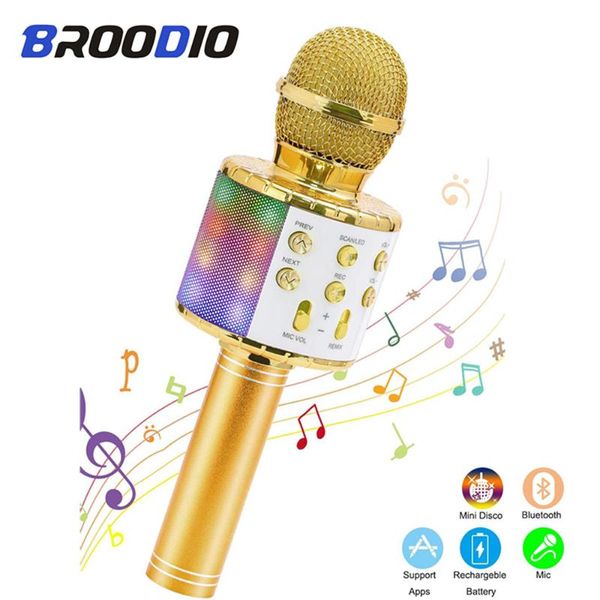

microphone wireless bluetooth karaoke professiona speaker handheld microfone player singing recorder mic microfono microphones