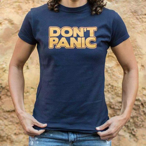 

don't panic t-shirt | women's short sleeve top, White;black