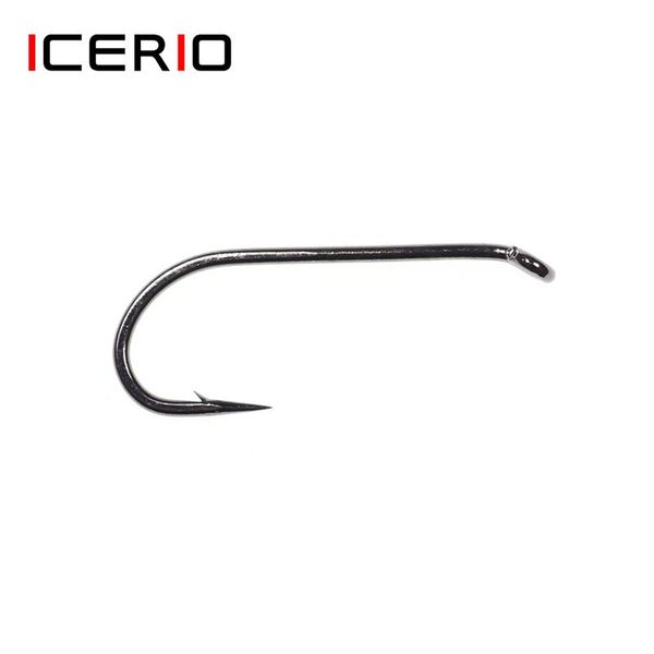 

fishing hooks icerio 30pcs classic standard barbed wet nymph tying hook high carbon steel forged trout