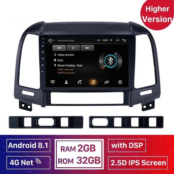 2GB RAM 2DIN Android Car DVD Radio Multimedia Player GPS Head Unit para 2005 2006 2007-2012 Hyundai Santa Fé