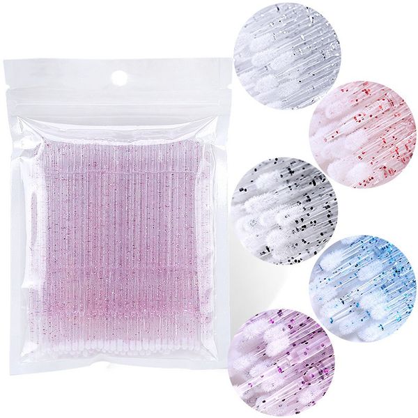 

50pcs/set disposable crystal micro brush mascara wands applicator lash glue removing swab makeup brushes for eyelash extension st01