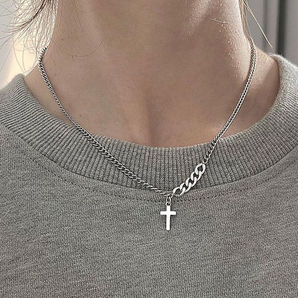 

chains design sense hip-hop clavicle chain simple temperament retro sweater wild cool trend necklace, Silver