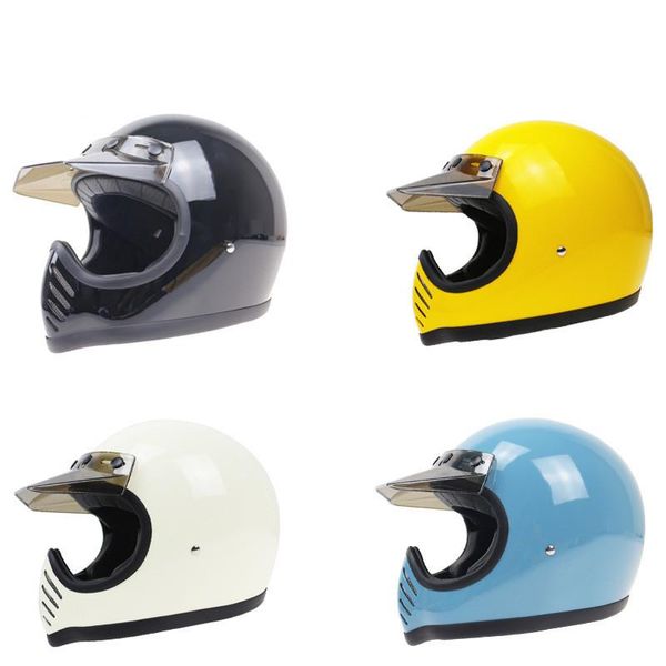 

motorcycle helmets moto-3 fiberglass racing dual d buckle full face cafe racer helmet lightweight motorbike cascos para moto dot