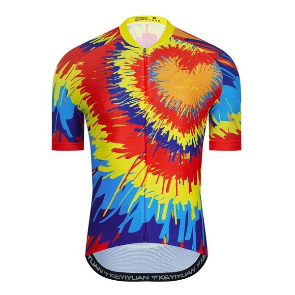 

racing jackets keyiyuan men's cycling jersey summer bicycle team sports shirt mtb short sleeve bike clothing maglie ciclismo estive 20, Black;red