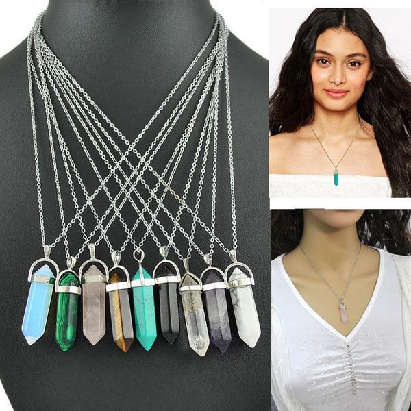 

pendant necklaces yumfeel fashion jewelry natural stone necklace gifts, Silver