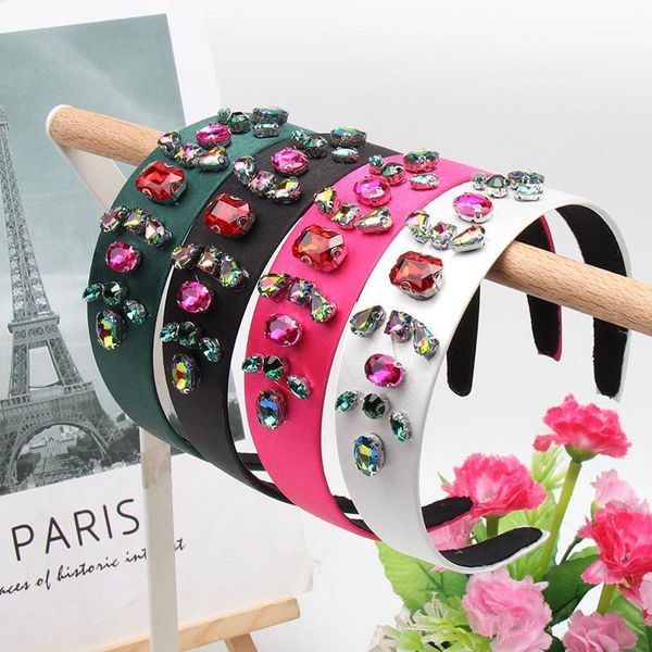 

colorful rhinestone crystal headband women luxury elegant hair accessories jewelry gift gorgeous vintage baroque style band1