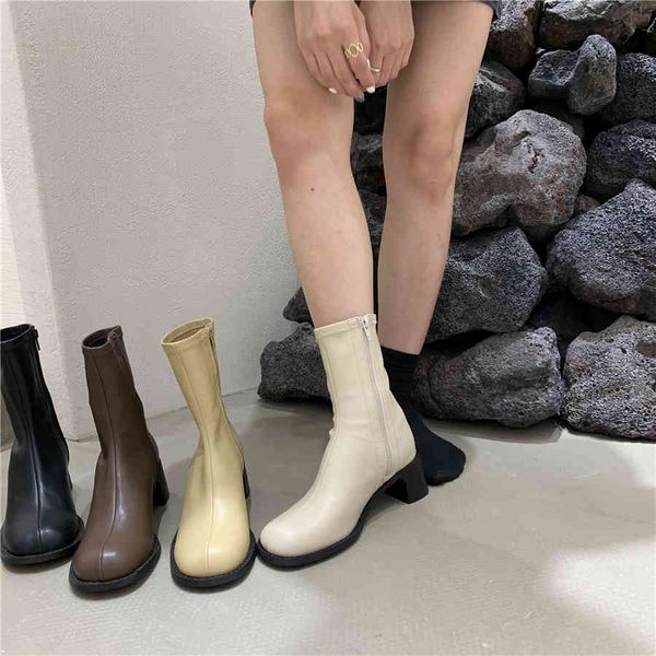 

dress shoes eoeodoit meia de couro feminina, sapato com salto mÃ©dio quadrado e zÃ­per 0ojl, Black