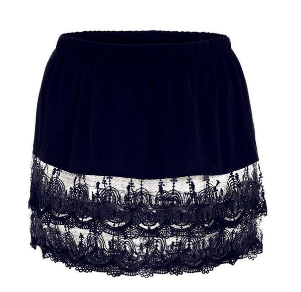 

skirts women summer skirt lace vintage gig large plus sizes casual party fashion patchwork mini, Black