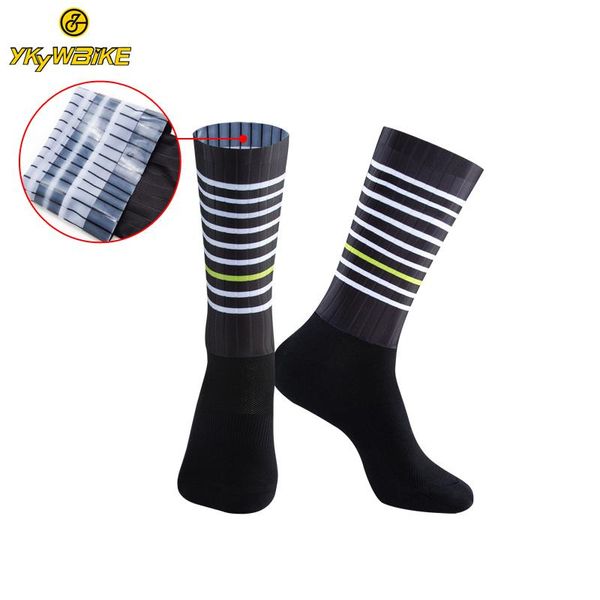 

sports socks ykywbike professional cycling men bike road bicycle antifungal breathable anti-slip running football outdoor, Black