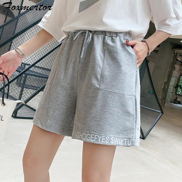 

shorts harajuku letter solid sweet loose elastic waist women short womens pockets summer korean style ladies #04 women's, White;black