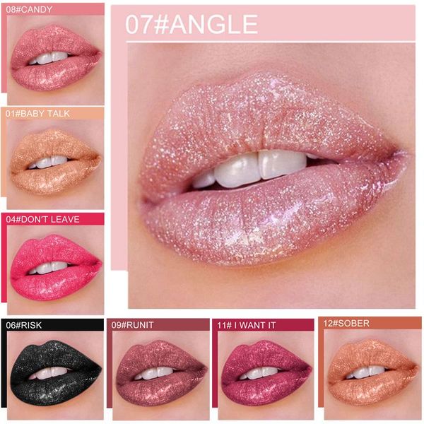 

lip gloss 12color shimmer long lasting glitter lipgloss waterproof liquid lipstick moisturizer makeup tint