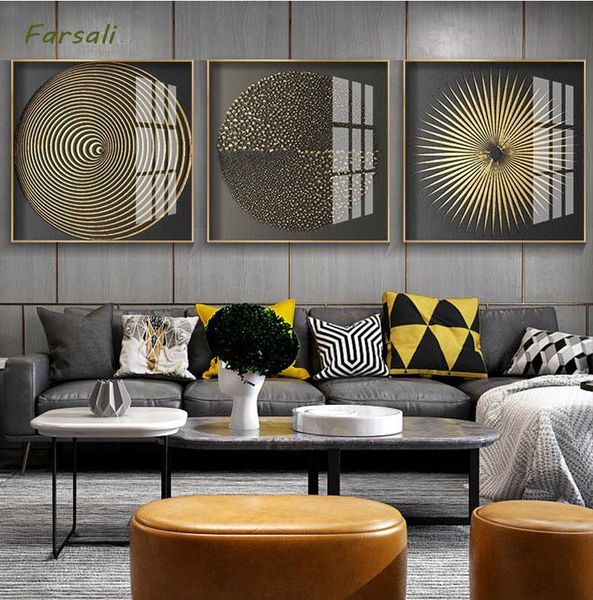 

paintings modern art nordic style abstract gold foil artwork painting canvas poster pictures printed for living room home decor no frame