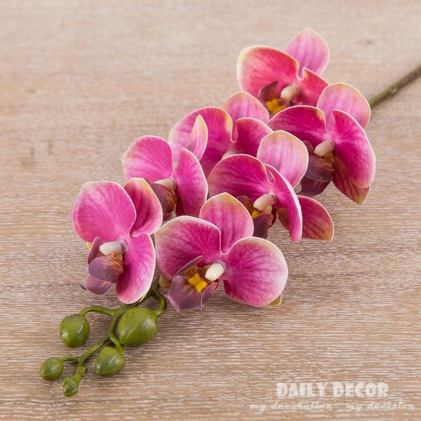 

decorative flowers & wreaths mini 3d real touch artificial silicone butterfly orchids wholesale small felt wedding phalaenopsis 12pcs/lot