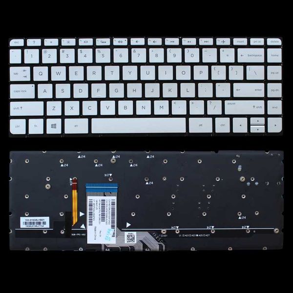 

silver backlit keyboard for spectre 15-ap 15-ap000 x360 hpm15g83usj920 lapreplacement keyboards