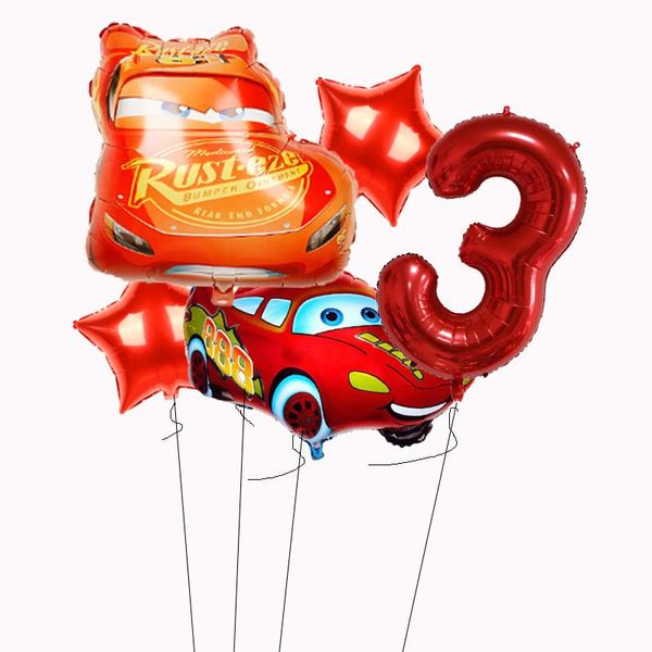 

1set racing car mcqueen foil balloons birthday party decoration 40inch digital balls children's boy toys baby shower air globos