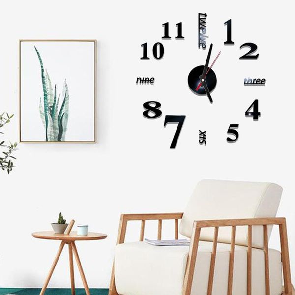 

wall clocks 3d clock mirror stickers removable self-adhesive art decal home decor