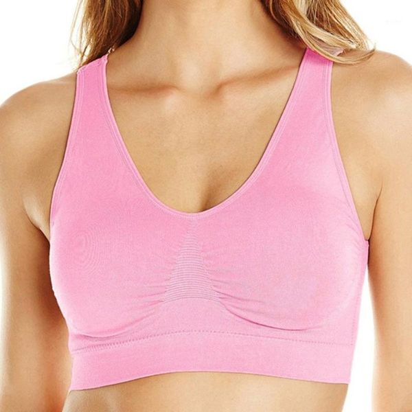 

colors breathable women sport bra ladies seamless padded running yoga gym comfortable tank vest outfit