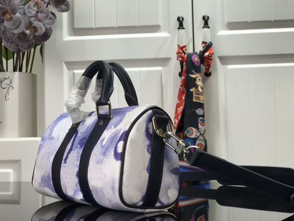 

direct sales duffel bag rendering watercolor flower sports m45761 fashion portable small outdoor shoulder strap full set of accessories 21x1