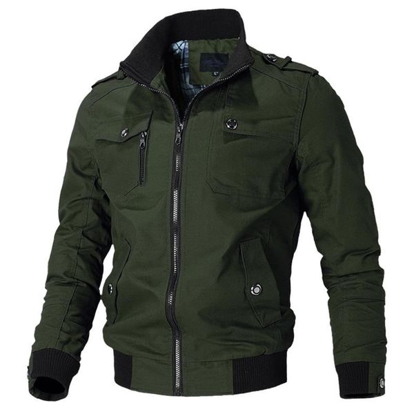

men's jackets mens military jacket autumn cargo coats fashion causal outerwear outdoor slim fit green coat plus size 4xl ha503, Black;brown