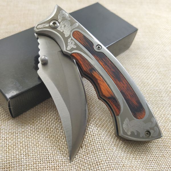 

high quaity foding 440c bade tactica knife pocket knives hunting camping knife wood hande surviva outdoor too knife