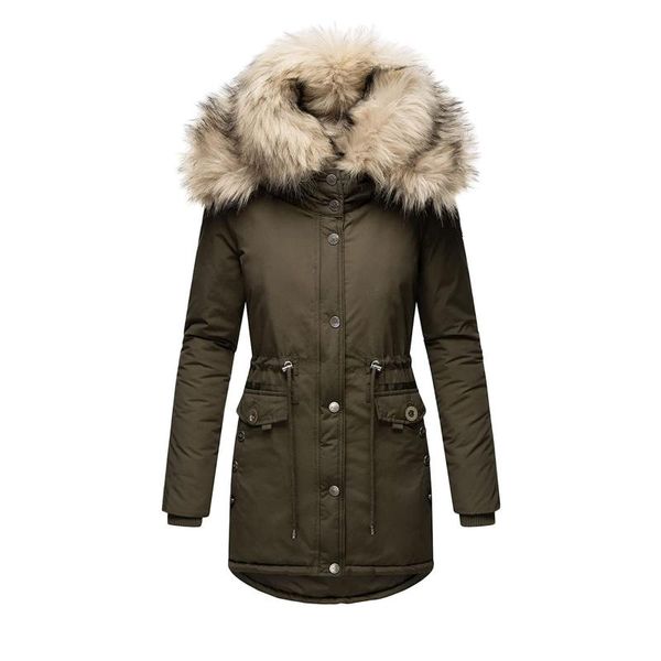 

women's jackets fashion women winter plus size solid color parkas coat long sleeve zipper pocket overcoat warm jacket outwear, Black;brown