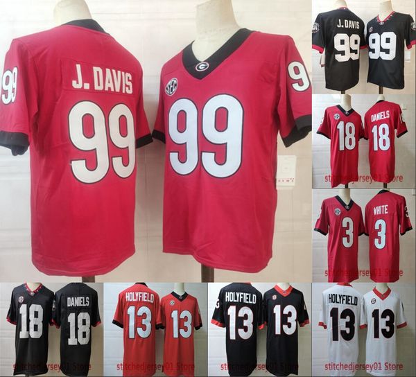 

georgia bulldogs jersey 19 brock bowers 84 mcconkey 99 davis 34 herschel walker 7 swift 1 pickens 98 blankenship ncaa men stitched jerseys, Black