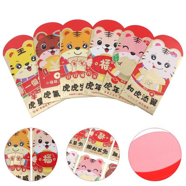 

gift wrap 18pcs lovely year red envelopes portable festival pockets 2022 packets