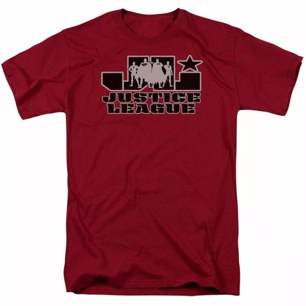 

Justice League JLA Logo T Shirt Mens Licensed DC Comics Tee Cardinal, White;black