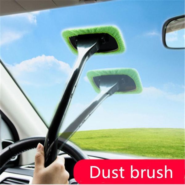 

car sponge plastic voorruit cleaner microfiber auto window lange handvat borstels sponzen handige wasbare cleaning tool