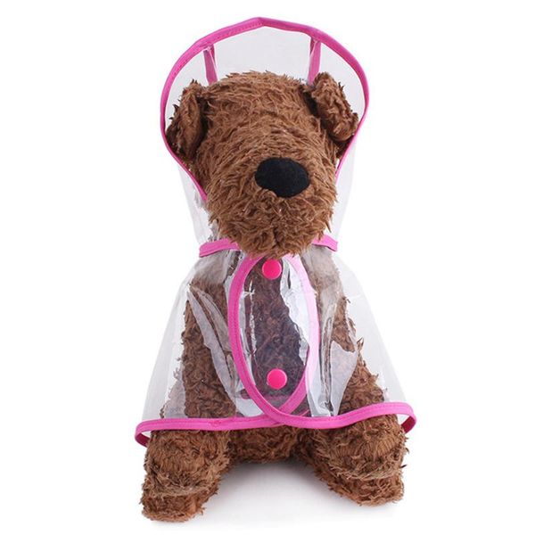 

pet raincoat transparent hooded breathable pvc windproof waterproof dogs puppy rain coat travel cover rainwear dog apparel