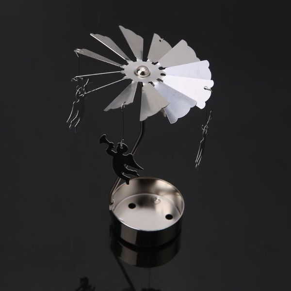 

decorative objects & figurines 2021 rotary spinning tealight candle metal tea light holder carousel home decor gift