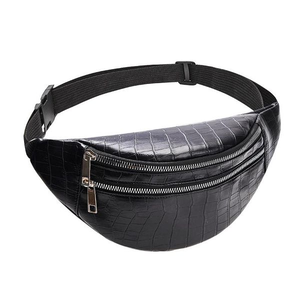 

fashion women men pu leather belt chest bag waist fanny packs black white gray khaki red bags