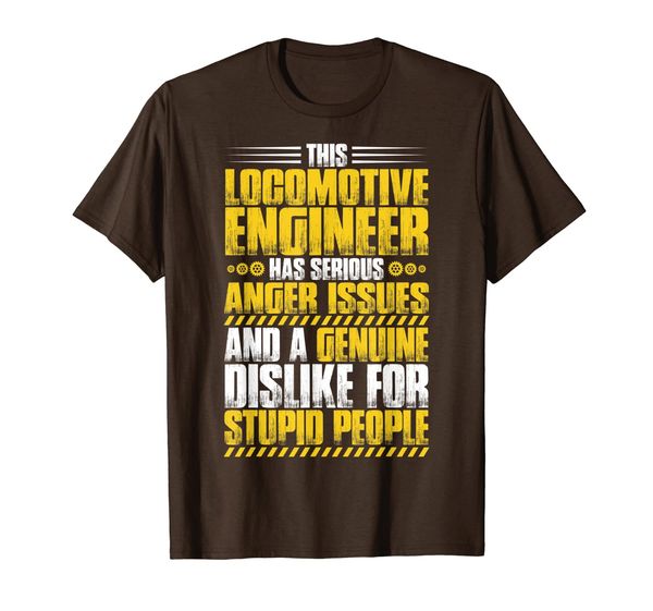 

locomotive engineer serious anger train driver t-shirt, White;black
