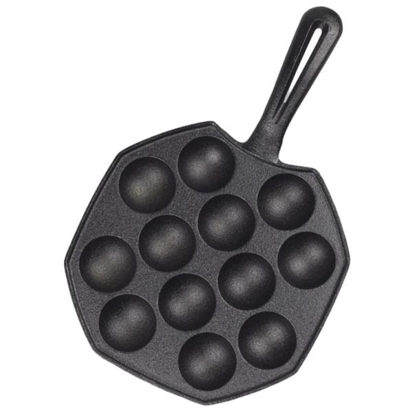 

pans 1 pc kitchen casting iron pan thickened frying practical snail quail eggs (black)