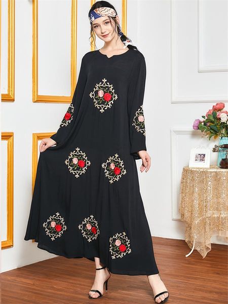 

turkey abaya dress women muslim isalmic clothing ethnic embroidered maxi long dress elegant plus size arabic moroccan kaftan, Red