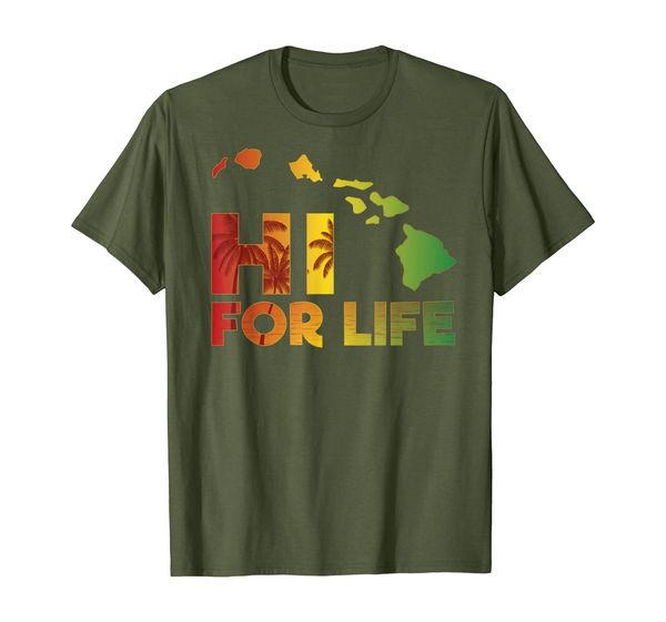 

hawaii for life rasta island chain t-shirt, White;black