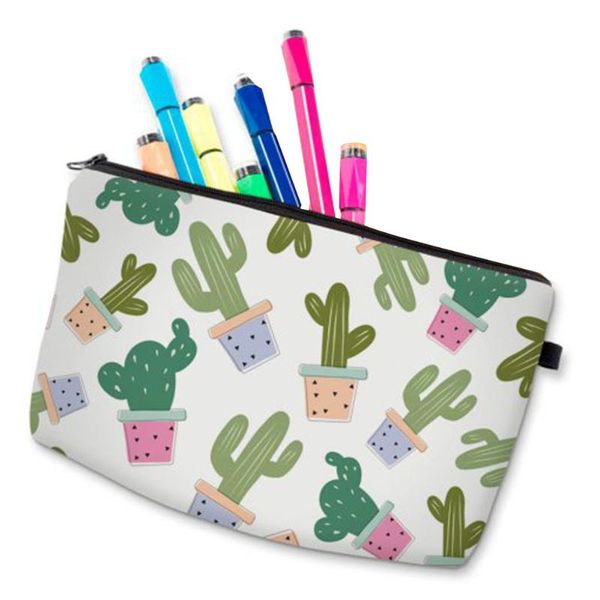 

fashion women storage cosmetic bag printing zipper pouch handbag organizer travel makeup beautician necessaire feminina bags & cases