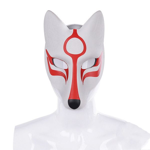 Anime Manga Japanese Classic Girl PU Leather EVA White Fox Mask Cospaly Stage Props