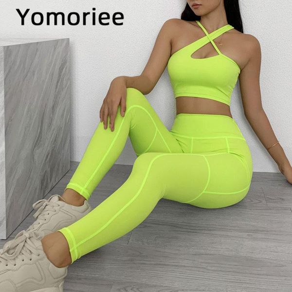 

oblique shoulder irregular yoga suit gym sport workout running training two-piece set solid color seamless sportswear yomoriee outfits, White;red