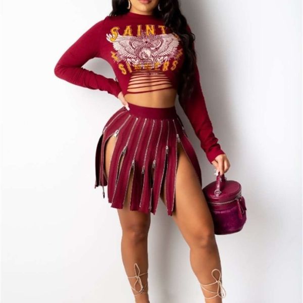 

personality da 2532b 2021 zipper design street pleated skirt, White