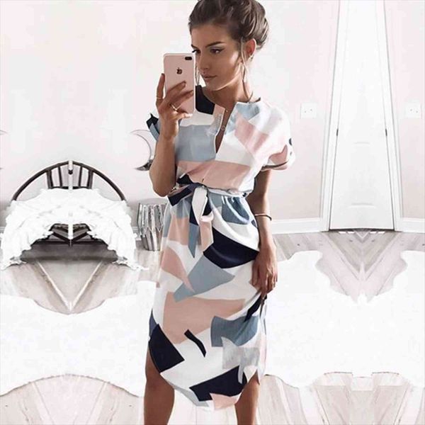 

summer elegant party white style womens dress geometric print beach with belt vestidos de fiesta plus size 3xl, Black;gray
