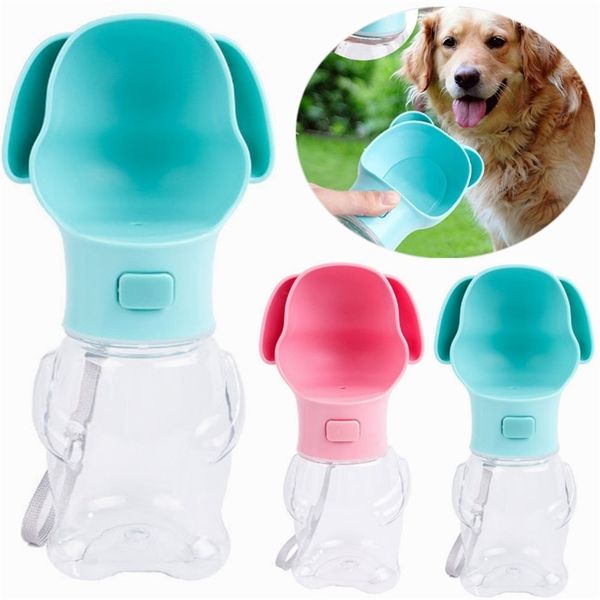 1 pcs cão viagem água dispensador de plástico dobrável cão beber alimentador de água portátil pet puppy bacia 500ml y200922