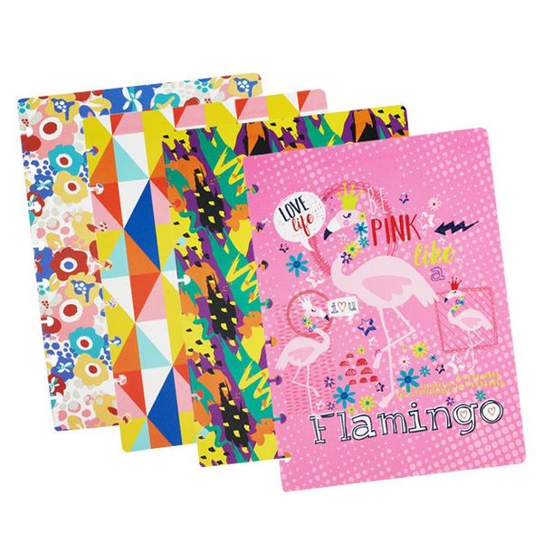 

binding cover mushroom hole binder 8 notebook shell environmental protection thickened pp color disc notepads, Purple;pink