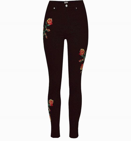 

women's pants & capris trousers embroidery spring-pencil-pants high-waist casual dm001, Black;white