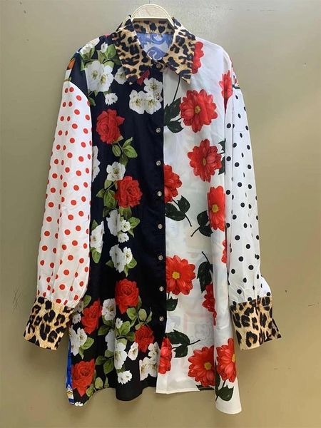

casual dresses big-name summer chiffon 3d printing loose women's shirts 2021 ladies fashion high-quality bra xl, Black;gray