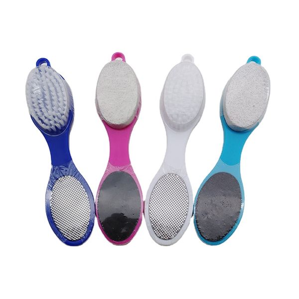 4 em 1 Exfoliando escovas de limpeza de pé de removedor de pele morta com Pumice Stone File Scrubber Brush