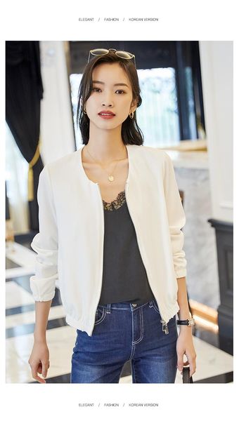 

women's jackets js1331j-thin acetate jacket autumn 2021 solid color casual short coat, Black;brown