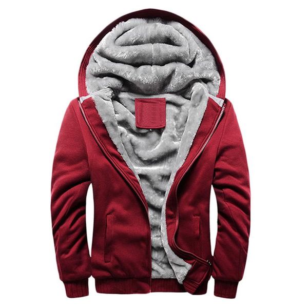 

men's hoodies & sweatshirts men hoodie sweatshirt fashion classic solid color hood casual thick warm tracksuit coat fleece lined male h, Black
