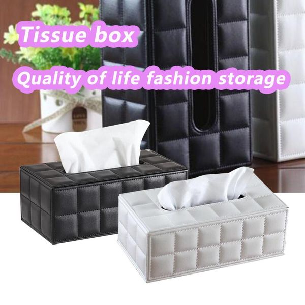 

home tissue box cover napkin organizer white grid case paper holder boxes & napkins