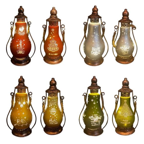 

party decoration christmas oil lamp led luminous portable lantern camping light festival decor 667b